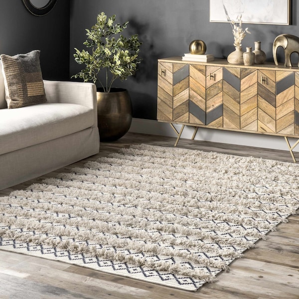 Nuloom Hand Loomed Cotton Teyana Area Rug 4ft x 6ft HMSA02A-406 - main